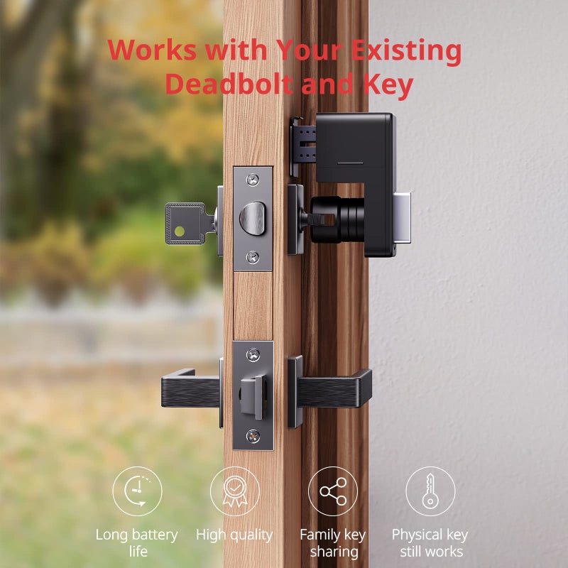 SwitchBot Smart Lock  Bluetooth Electronic Deadbolt Keyless Entry Door Lock for Front Door  Compatible with WiFi Bridge (Sold Separately)  Fits Your Existing for Airbnbs Vacation Rentals - Image 2